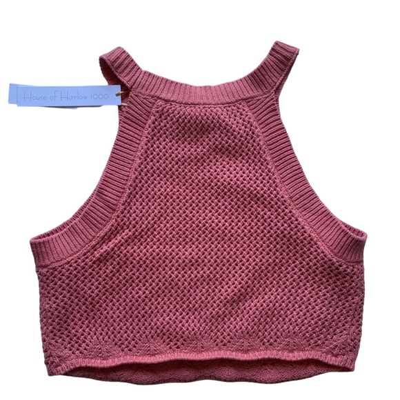 House of Harlow 1960 Crochet Knit Cropped Sleeveless Sweater M Medium NWT - Picture 6 of 10